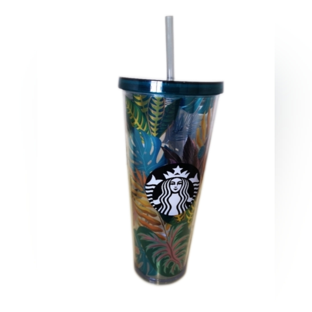 Starbucks 2017 Tropical HTF Venti 24 oz Travel Tumbler with Straw